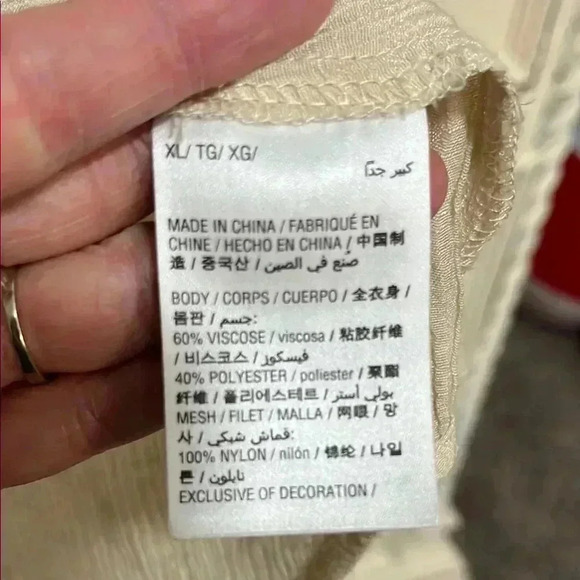 Style & co Beige Lace Detail Women's Top - Picture 3 of 5